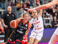 Julie Allemand and Julia Niemojewska in action during the FIBA 2025 European Women's Basketball Championship Qualifiers Group C match betwee...