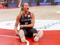 Julie Allemand in action during the FIBA 2025 European Women's Basketball Championship Qualifiers Group C match between Poland and Belgium a...