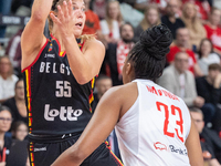 Julie Allemand in action during the FIBA 2025 European Women's Basketball Championship Qualifiers Group C match between Poland and Belgium a...