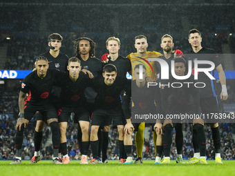 Barcelona line up during the LaLiga match between Real Sociedad and FC Barcelona at Reale Arena on November 10, 2024 in San Sebastian, Spain...