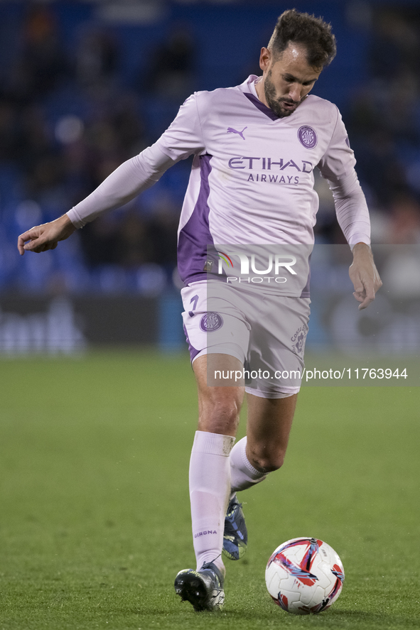 Cristhian Stuani of Girona is in action during the La Liga 2024/25 match between Getafe and Girona at Coliseum Stadium in Madrid, Spain, on...