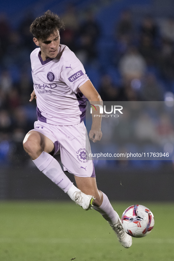 Silvi Clua of Girona participates in the La Liga 2024/25 match between Getafe and Girona at Coliseum Stadium in Madrid, Spain, on November 1...