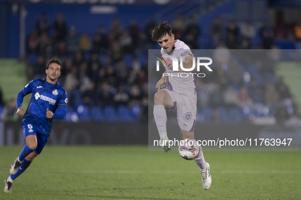 Silvi Clua of Girona participates in the La Liga 2024/25 match between Getafe and Girona at Coliseum Stadium in Madrid, Spain, on November 1...