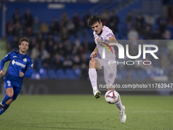 Silvi Clua of Girona participates in the La Liga 2024/25 match between Getafe and Girona at Coliseum Stadium in Madrid, Spain, on November 1...