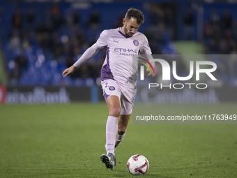 Cristhian Stuani of Girona is in action during the La Liga 2024/25 match between Getafe and Girona at Coliseum Stadium in Madrid, Spain, on...