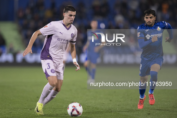 Miguel Gutierrez of Girona is in action during the La Liga 2024/25 match between Getafe and Girona at Coliseum Stadium in Madrid, Spain, on...