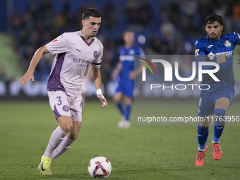 Miguel Gutierrez of Girona is in action during the La Liga 2024/25 match between Getafe and Girona at Coliseum Stadium in Madrid, Spain, on...