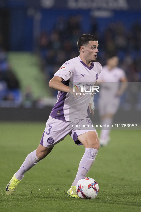 Miguel Gutierrez of Girona is in action during the La Liga 2024/25 match between Getafe and Girona at Coliseum Stadium in Madrid, Spain, on...