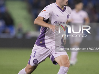 Miguel Gutierrez of Girona is in action during the La Liga 2024/25 match between Getafe and Girona at Coliseum Stadium in Madrid, Spain, on...