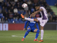 Yangel Herrera of Girona is in action during the La Liga 2024/25 match between Getafe and Girona at Coliseum Stadium in Madrid, Spain, on No...