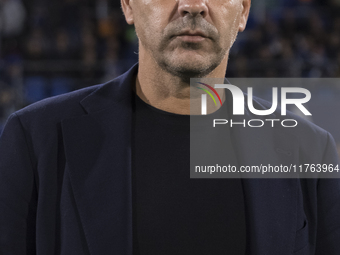 In Madrid, Spain, on November 10, 2024, Girona coach Michel is present during the La Liga 2024/25 match between Getafe and Girona at Coliseu...