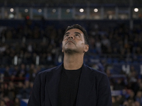 In Madrid, Spain, on November 10, 2024, Girona coach Michel is present during the La Liga 2024/25 match between Getafe and Girona at Coliseu...