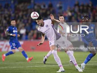 Juan Pedro Ramirez of Girona is in action during the La Liga 2024/25 match between Getafe and Girona at Coliseum Stadium in Madrid, Spain, o...