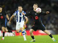 Marc Casado defensive midfield of Barcelona and Spain controls the ball during the LaLiga match between Real Sociedad and FC Barcelona at Re...