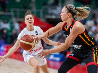 Julie Allemand in action during the FIBA 2025 European Women's Basketball Championship Qualifiers Group C match between Poland and Belgium a...