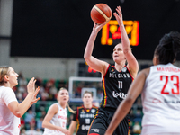 Emma Meesseman in action during the FIBA 2025 European Women's Basketball Championship Qualifiers Group C match between Poland and Belgium a...