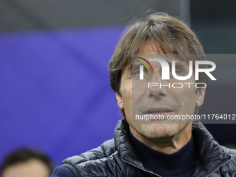 Antonio Conte is present during the Serie A 2024-2025 match between Inter and Napoli in Milano, Italy, on November 10, 2024. (