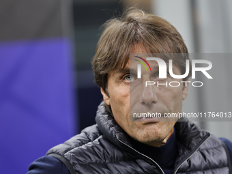 Antonio Conte is present during the Serie A 2024-2025 match between Inter and Napoli in Milano, Italy, on November 10, 2024. (