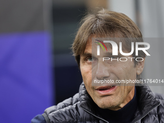 Antonio Conte is present during the Serie A 2024-2025 match between Inter and Napoli in Milano, Italy, on November 10, 2024. (