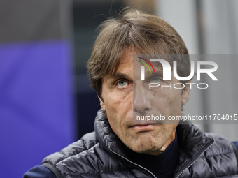 Antonio Conte is present during the Serie A 2024-2025 match between Inter and Napoli in Milano, Italy, on November 10, 2024. (