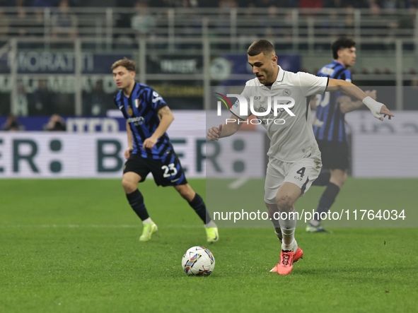 Alessandro Buongiorno participates in the Serie A 2024-2025 match between Inter and Napoli in Milano, Italy, on November 10, 2024. 