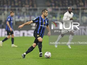 Henrikh Mkhitaryan participates in the Serie A 2024-2025 match between Inter and Napoli in Milano, Italy, on November 10, 2024. (