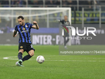 Hakan Calhanoglu participates in the Serie A 2024-2025 match between Inter and Napoli in Milano, Italy, on November 10, 2024. (