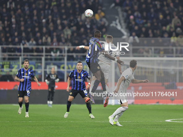 Marcus Thuram participates in the Serie A 2024-2025 match between Inter and Napoli in Milano, Italy, on November 10, 2024. 