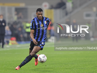 Denzel Dumfries participates in the Serie A 2024-2025 match between Inter and Napoli in Milano, Italy, on November 10, 2024. (