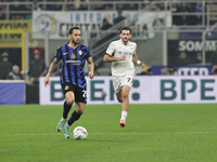 Hakan Calhanoglu participates in the Serie A 2024-2025 match between Inter and Napoli in Milano, Italy, on November 10, 2024. (