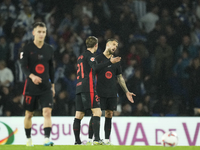 Inigo Martinez centre-back of Barcelona and Spain after Real Sociedad goal during the LaLiga match between Real Sociedad and FC Barcelona at...