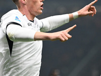 Lautaro Martinez of Inter FC celebrates after a goal during the Italian Serie A football match between Inter FC and SSC Napoli at Giuseppe M...