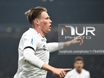 Lautaro Martinez of Inter FC celebrates after a goal during the Italian Serie A football match between Inter FC and SSC Napoli at Giuseppe M...