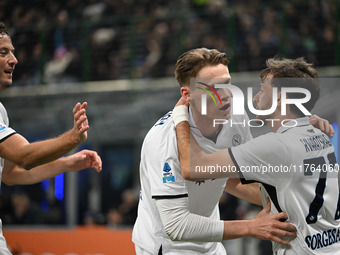 Lautaro Martinez of Inter FC celebrates after a goal during the Italian Serie A football match between Inter FC and SSC Napoli at Giuseppe M...