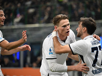 Lautaro Martinez of Inter FC celebrates after a goal during the Italian Serie A football match between Inter FC and SSC Napoli at Giuseppe M...