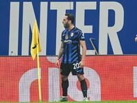 Hakan Calhanoglu of Inter FC celebrates after a goal during the Italian Serie A football match between Inter FC and SSC Napoli at Giuseppe M...