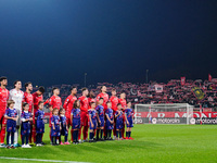 The AC Monza lineup during the Italian championship Serie A football match between AC Monza and SS Lazio in Monza, Italy, on November 10, 20...