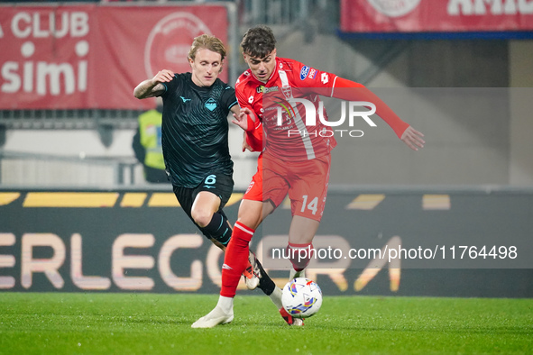 Daniel Maldini (AC Monza) and Nicolo' Rovella (SS Lazio) participate in the Italian championship Serie A football match between AC Monza and...