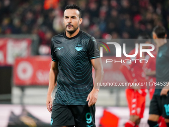 Pedro (SS Lazio) participates in the Italian championship Serie A football match between AC Monza and SS Lazio in Monza, Italy, on November...