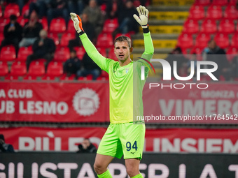 Ivan Provedel (SS Lazio) participates in the Italian championship Serie A football match between AC Monza and SS Lazio at U-Power Stadium in...