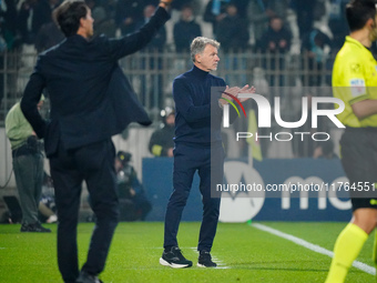 The head coach Marco Baroni of SS Lazio claps his hands during the Italian championship Serie A football match between AC Monza and SS Lazio...