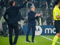 The head coach Marco Baroni of SS Lazio claps his hands during the Italian championship Serie A football match between AC Monza and SS Lazio...