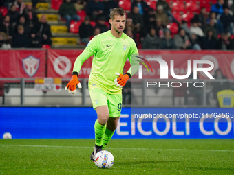 Ivan Provedel (SS Lazio) participates in the Italian championship Serie A football match between AC Monza and SS Lazio at U-Power Stadium in...