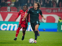 Matteo Guendouzi (SS Lazio) and Warren Bondo (AC Monza) participate in the Italian championship Serie A football match between AC Monza and...