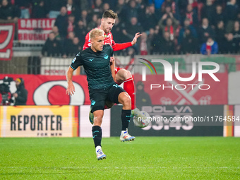 Gustav Isaksen (SS Lazio) and Georgios Kyriakopoulos (AC Monza) participate in the Italian championship Serie A football match between AC Mo...