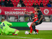 Dany Mota (AC Monza) and Nuno Tavares (SS Lazio) participate in the Italian championship Serie A football match between AC Monza and SS Lazi...