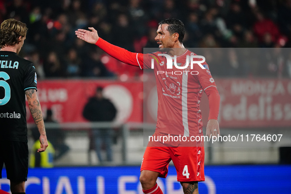 Armando Izzo (AC Monza) participates in the Italian championship Serie A football match between AC Monza and SS Lazio at U-Power Stadium in...