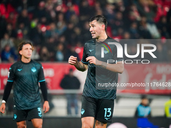 Alessio Romagnoli (SS Lazio) participates in the Italian championship Serie A football match between AC Monza and SS Lazio at U-Power Stadiu...