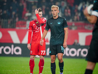 Gustav Isaksen (SS Lazio) participates in the Italian championship Serie A football match between AC Monza and SS Lazio at U-Power Stadium i...