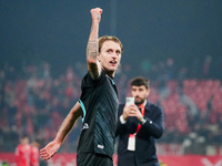 Nicolo' Rovella (SS Lazio) celebrates the win during the Italian championship Serie A football match between AC Monza and SS Lazio at U-Powe...